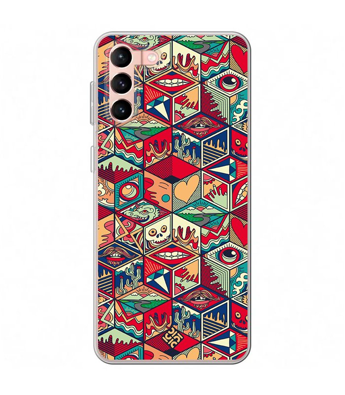 Funda para [ Samsung Galaxy S23 Plus ] Dibujo Auténtico [ Diseño Doodle Arte con Elementos Ornamentales ] de Silicona