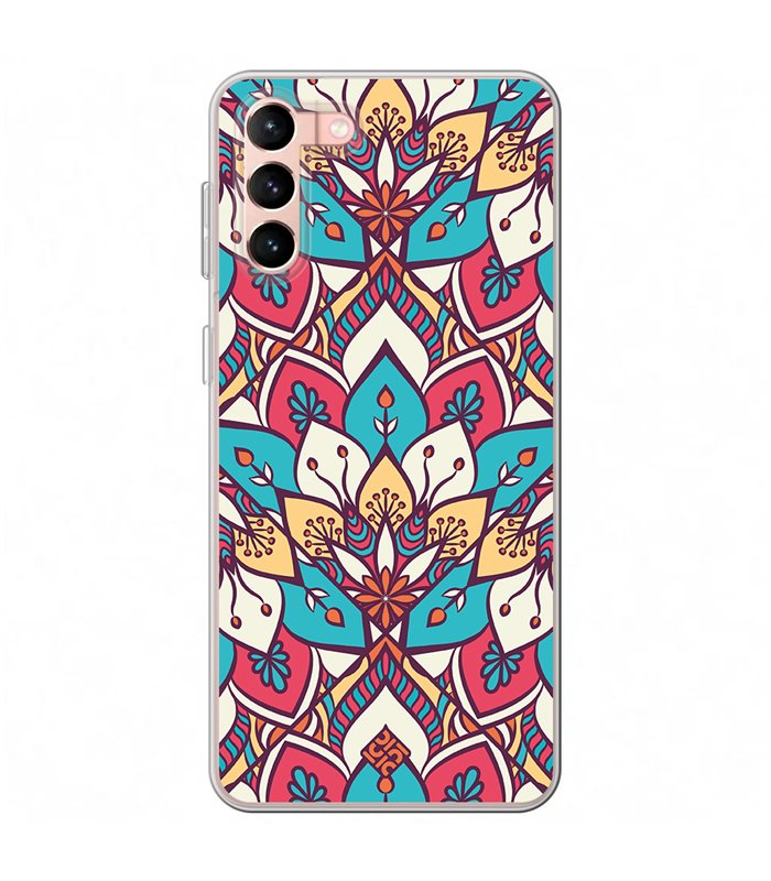 Funda para [ Samsung Galaxy S23 Plus ] Dibujo Auténtico [ Mosaico Floral Mandala ] de Silicona Flexible para Smartphone