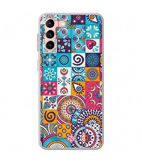 Funda para [ Samsung Galaxy S23 Plus ] Dibujo Auténtico [ Collage Mosaico Mandala ] de Silicona Flexible