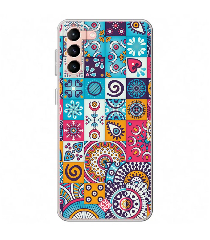 Funda para [ Samsung Galaxy S23 Plus ] Dibujo Auténtico [ Collage Mosaico Mandala ] de Silicona Flexible