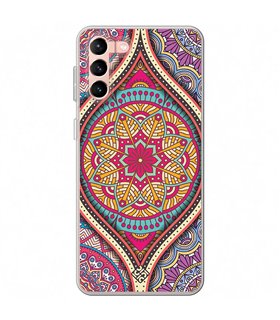 Funda para [ Samsung Galaxy S23 Plus ] Dibujo Auténtico [ Baldosa de Teja Mandala ] de Silicona Flexible