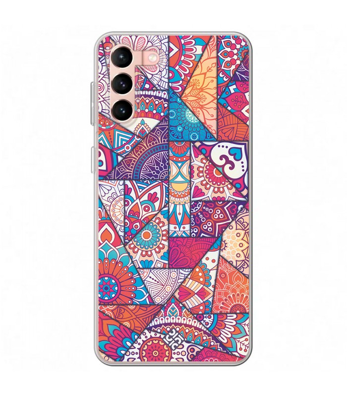 Funda para [ Samsung Galaxy S23 Plus ] Dibujo Auténtico [ Mosaico Vidriera Mandala ] de Silicona Flexible