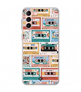 Funda para [ Samsung Galaxy S23 Plus ] Dibujo Auténtico [ Cintas de Cassette ] de Silicona Flexible