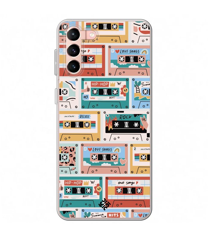 Funda para [ Samsung Galaxy S23 Plus ] Dibujo Auténtico [ Cintas de Cassette ] de Silicona Flexible