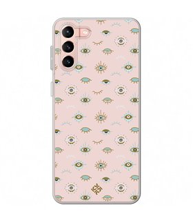 Funda para [ Samsung Galaxy S23 Plus ] Dibujo Auténtico [ Ojo de Hamsa Colores Pastel ] de Silicona