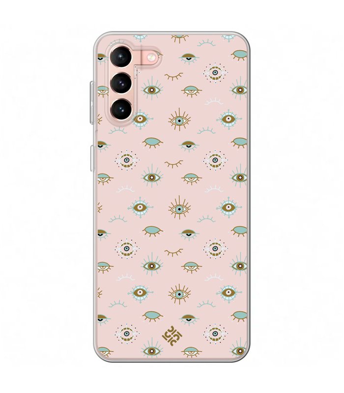 Funda para [ Samsung Galaxy S23 Plus ] Dibujo Auténtico [ Ojo de Hamsa Colores Pastel ] de Silicona