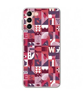 Funda para [ Samsung Galaxy S23 Plus ] Dibujo Auténtico [ Collage Vino ] de Silicona Flexible