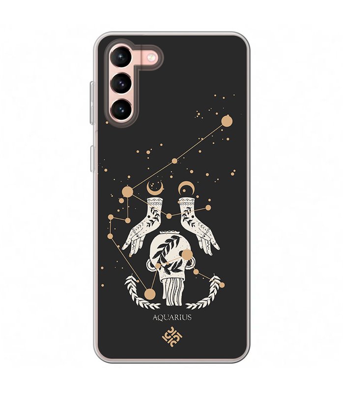 Funda para [ Samsung Galaxy S23 Plus ] Dibujo Zodiaco [ Signo Zodiacal - Acuario ] de Silicona Flexible para Smartphone 