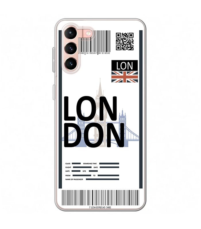 Funda para [ Samsung Galaxy S23 Plus ] Billete de Avión [ London ] de Silicona Flexible para Smartphone 