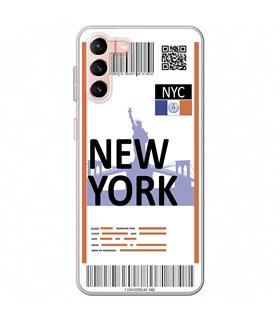 Funda para [ Samsung Galaxy S23 Plus ] Billete de Avión [ New York ] de Silicona Flexible para Smartphone 