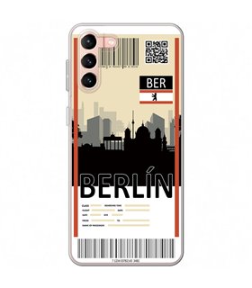 Funda para [ Samsung Galaxy S23 Plus ] Billete de Avión [ Berlín ] de Silicona Flexible para Smartphone 