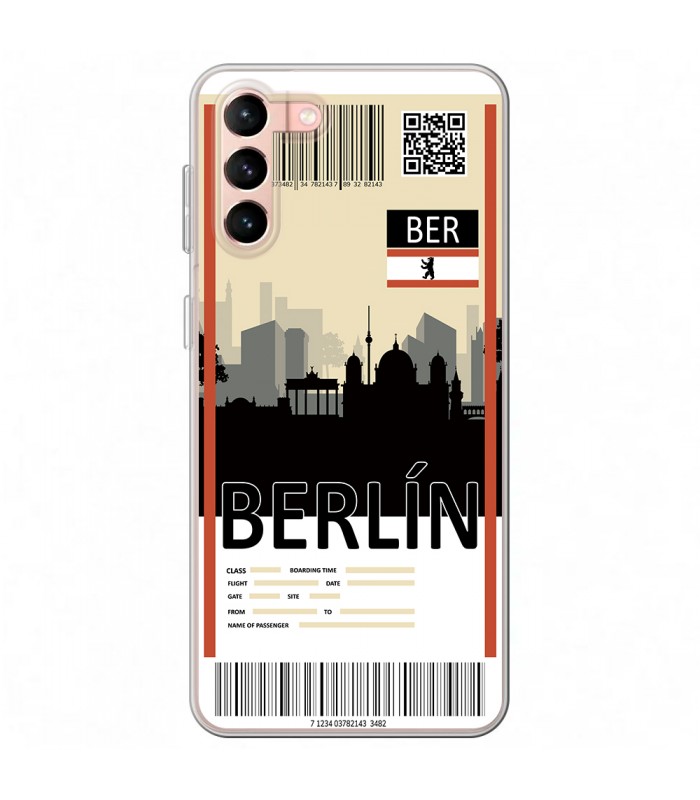 Funda para [ Samsung Galaxy S23 Plus ] Billete de Avión [ Berlín ] de Silicona Flexible para Smartphone 