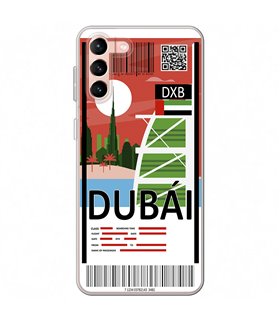 Funda para [ Samsung Galaxy S23 Plus ] Billete de Avión [ Dubái ] de Silicona Flexible para Smartphone 