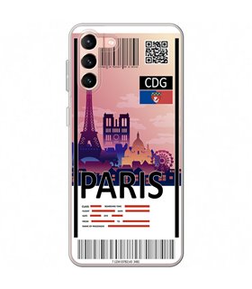 Funda para [ Samsung Galaxy S23 Plus ] Billete de Avión [ París ] de Silicona Flexible para Smartphone 