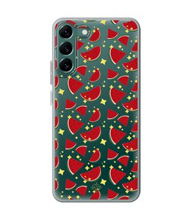 Funda para [ Samsung Galaxy S23 ] Dibujo Auténtico [ Sandía ] de Silicona Flexible para Smartphone