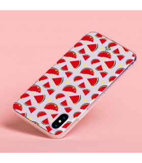 Funda para [ Samsung Galaxy S23 ] Dibujo Auténtico [ Sandía ] de Silicona Flexible para Smartphone