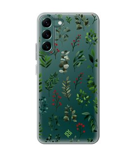 Funda para [ Samsung Galaxy S23 ] Dibujo Botánico [ Hojas Ramas Verdes - Follaje Botánico ] de Silicona Flexible
