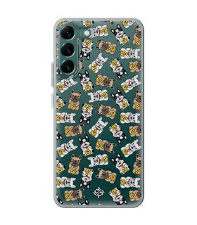 Funda para [ Samsung Galaxy S23 ] Dibujo Cute [ Perro Bulldog de la Suerte ] de Silicona Flexible para Smartphone