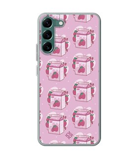 Funda para [ Samsung Galaxy S23 ] Dibujo Cute [ Brick Leche de Fresa ] de Silicona Flexible para Smartphone