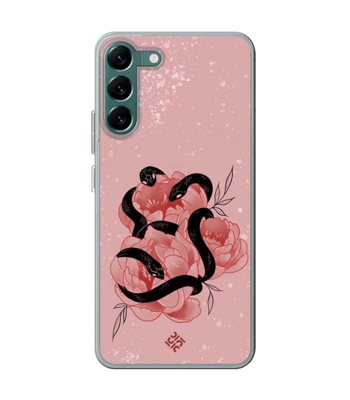 Funda para [ Samsung Galaxy S23 ] Dibujo Esotérico [ Tentación Floral - Rosas con Serpientes ] de Silicona Flexible
