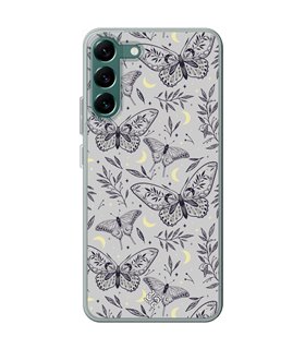 Funda para [ Samsung Galaxy S23 ] Dibujo Esotérico [ Boho Fondo Mágico con Elementos de Espacio Gris Estrellas ] 