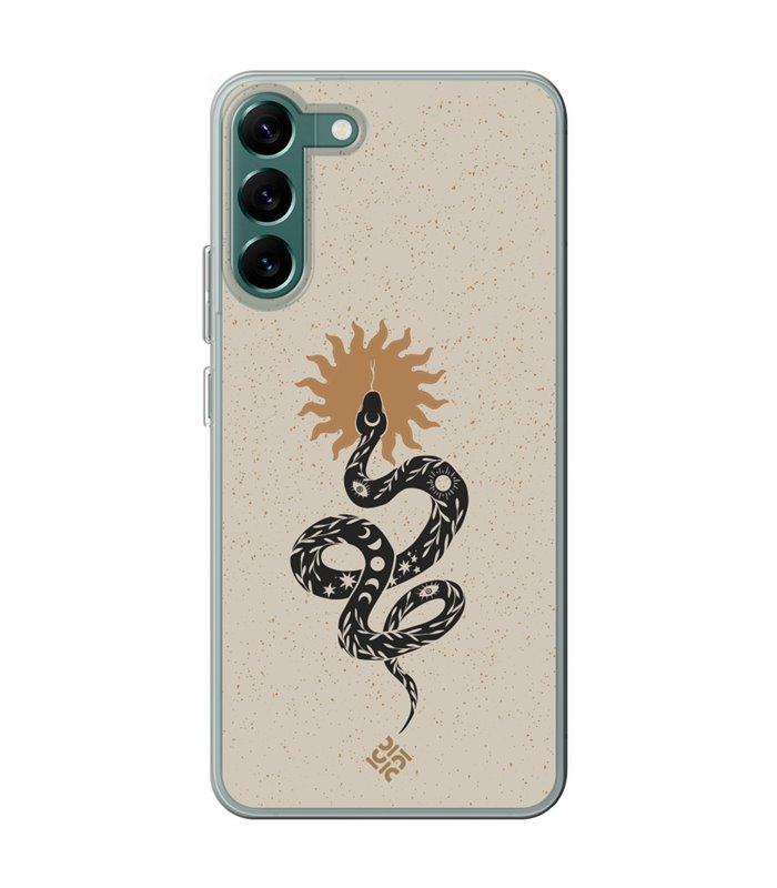 Funda para [ Samsung Galaxy S23 ] Dibujo Esotérico [ Serpiente Esotérica y Signo Solar ] de Silicona Flexible