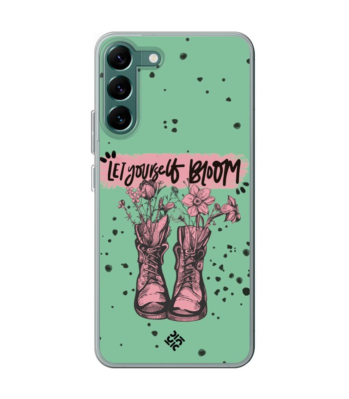 Funda para [ Samsung Galaxy S23 ] Dibujo Frases Guays [ Botas Let Yourself Bloom ] de Silicona Flexible