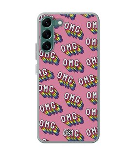 Funda para [ Samsung Galaxy S23 ] Dibujo Frases Guays [ OMG ] de Silicona Flexible para Smartphone 