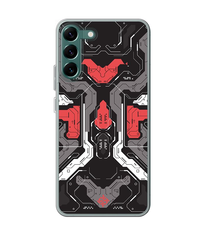 Funda para [ Samsung Galaxy S23 ] Dibujo Gamers [ Cyberpunk Rojo y Grises ] de Silicona Flexible para Smartphone