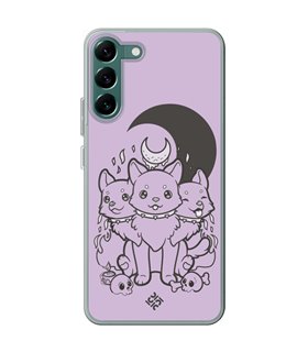 Funda para [ Samsung Galaxy S23 ] Dibujo Gotico [ Cute Cancerbero ] de Silicona Flexible para Smartphone 