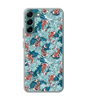 Funda para [ Samsung Galaxy S23 ] Dibujo Japones [ Peces Koi ] de Silicona Flexible para Smartphone 