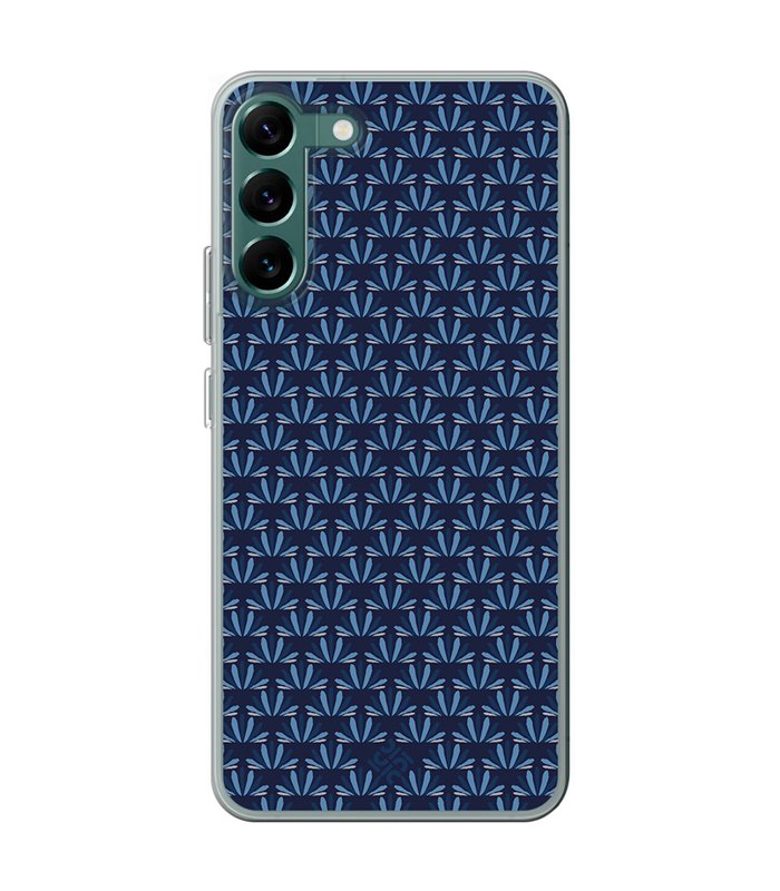 Funda para [ Samsung Galaxy S23 ] Dibujo Japones [ Patron Abstracto Loto Azul ] de Silicona Flexible 