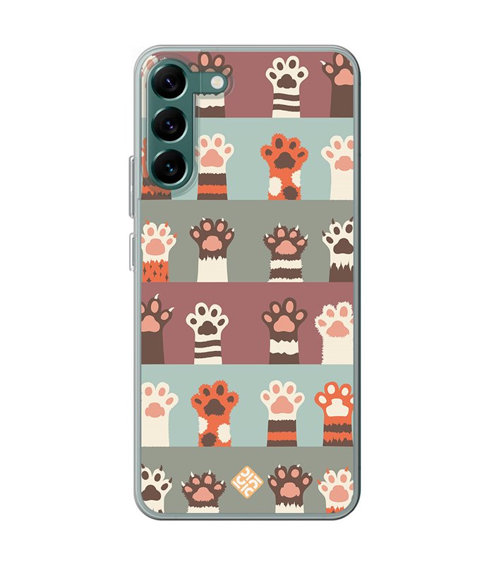 Funda para [ Samsung Galaxy S23 ] Dibujo Mascotas [ Zarpas de Gatos ] de Silicona Flexible