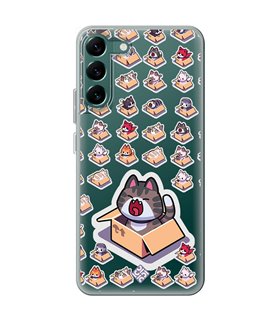 Funda para [ Samsung Galaxy S23 ] Dibujo Mascotas [ Gatos en Cajas ] de Silicona Flexible para Smartphone 