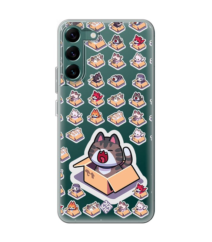 Funda para [ Samsung Galaxy S23 ] Dibujo Mascotas [ Gatos en Cajas ] de Silicona Flexible para Smartphone 