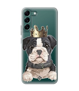Funda para [ Samsung Galaxy S23 ] Dibujo Mascotas [ Perrito King ] de Silicona Flexible para Smartphone 