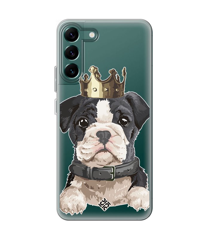 Funda para [ Samsung Galaxy S23 ] Dibujo Mascotas [ Perrito King ] de Silicona Flexible para Smartphone 