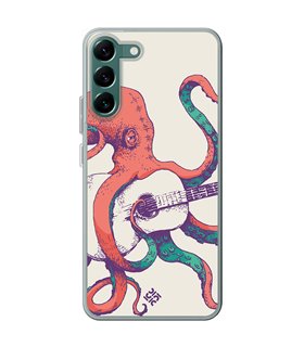 Funda para [ Samsung Galaxy S23 ] Diseño Música [ Pulpo Tocando la Guitarra ] de Silicona Flexible