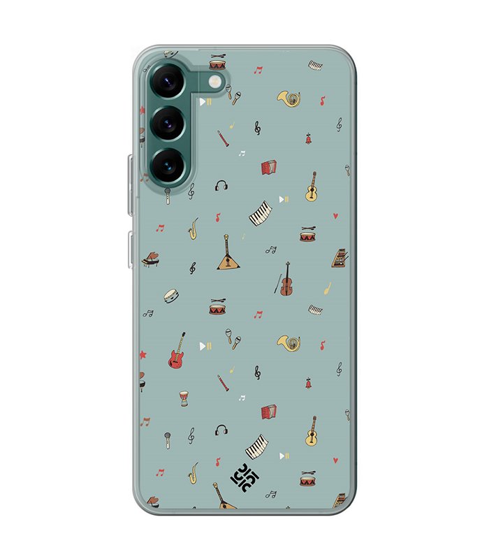 Funda para [ Samsung Galaxy S23 ] Diseño Música [ Collage Instrumentos Musicales ] de Silicona Flexible