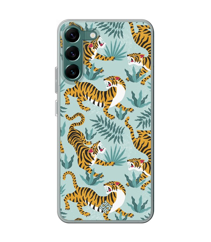 Funda para [ Samsung Galaxy S23 ] Dibujo Tendencias [ Estampado de Tigres ] de Silicona Flexible para Smartphone 