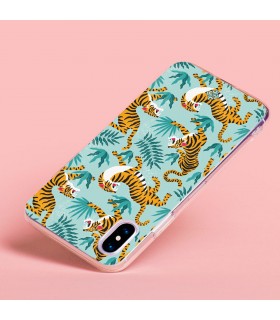 Funda para [ Samsung Galaxy S23 ] Dibujo Tendencias [ Estampado de Tigres ] de Silicona Flexible para Smartphone 