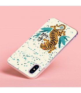 Funda para [ Samsung Galaxy S23 ] Dibujo Tendencias [ Tigre - Be Wild ] de Silicona Flexible para Smartphone 
