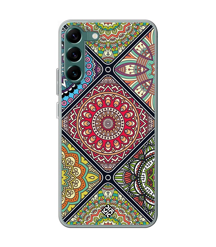 Funda para [ Samsung Galaxy S23 ] Dibujo Auténtico [ Motivos Mandala ] de Silicona Flexible para Smartphone 