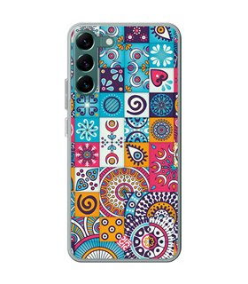 Funda para [ Samsung Galaxy S23 ] Dibujo Auténtico [ Collage Mosaico Mandala ] de Silicona Flexible