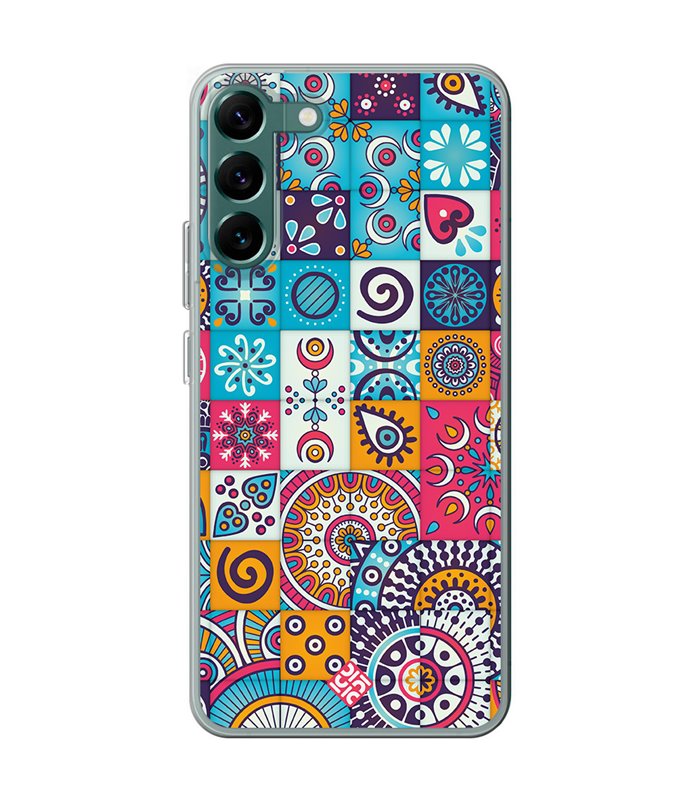 Funda para [ Samsung Galaxy S23 ] Dibujo Auténtico [ Collage Mosaico Mandala ] de Silicona Flexible