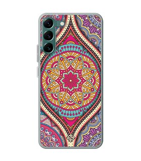 Funda para [ Samsung Galaxy S23 ] Dibujo Auténtico [ Baldosa de Teja Mandala ] de Silicona Flexible