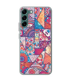 Funda para [ Samsung Galaxy S23 ] Dibujo Auténtico [ Mosaico Vidriera Mandala ] de Silicona Flexible