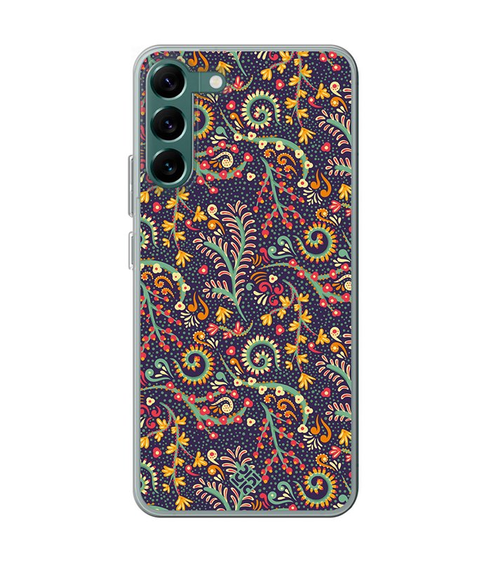 Funda para [ Samsung Galaxy S23 ] Dibujo Auténtico [ Patrón de Platas Abstractas ] de Silicona Flexible