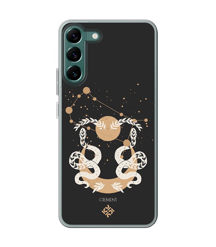 Funda para [ Samsung Galaxy S23 ] Dibujo Zodiaco [ Signo Zodiacal - Geminis ] de Silicona Flexible para Smartphone 