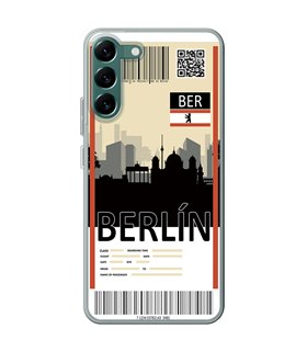 Funda para [ Samsung Galaxy S23 ] Billete de Avión [ Berlín ] de Silicona Flexible para Smartphone 